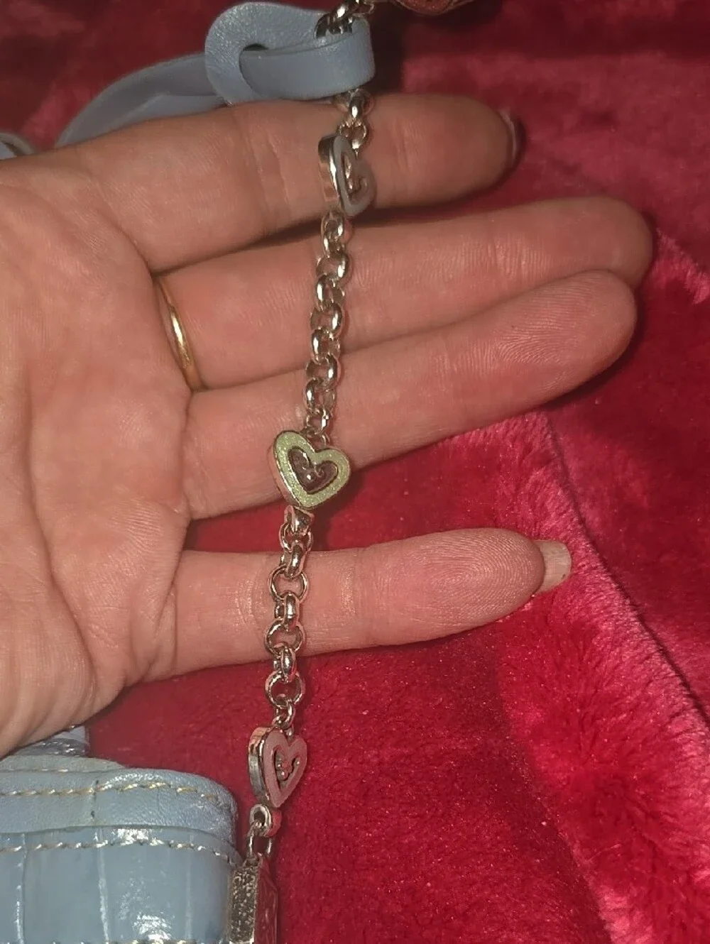 Brighton Light Blue Women’s Shoulder Bag with Heart Charm